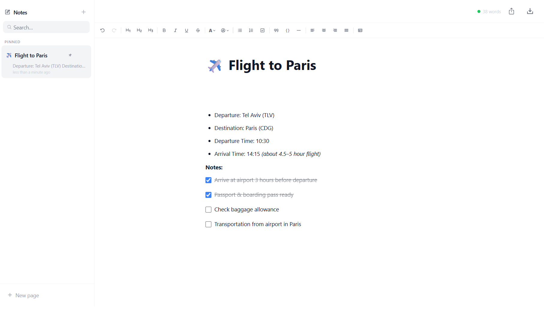 Expert Chase notes on desktop